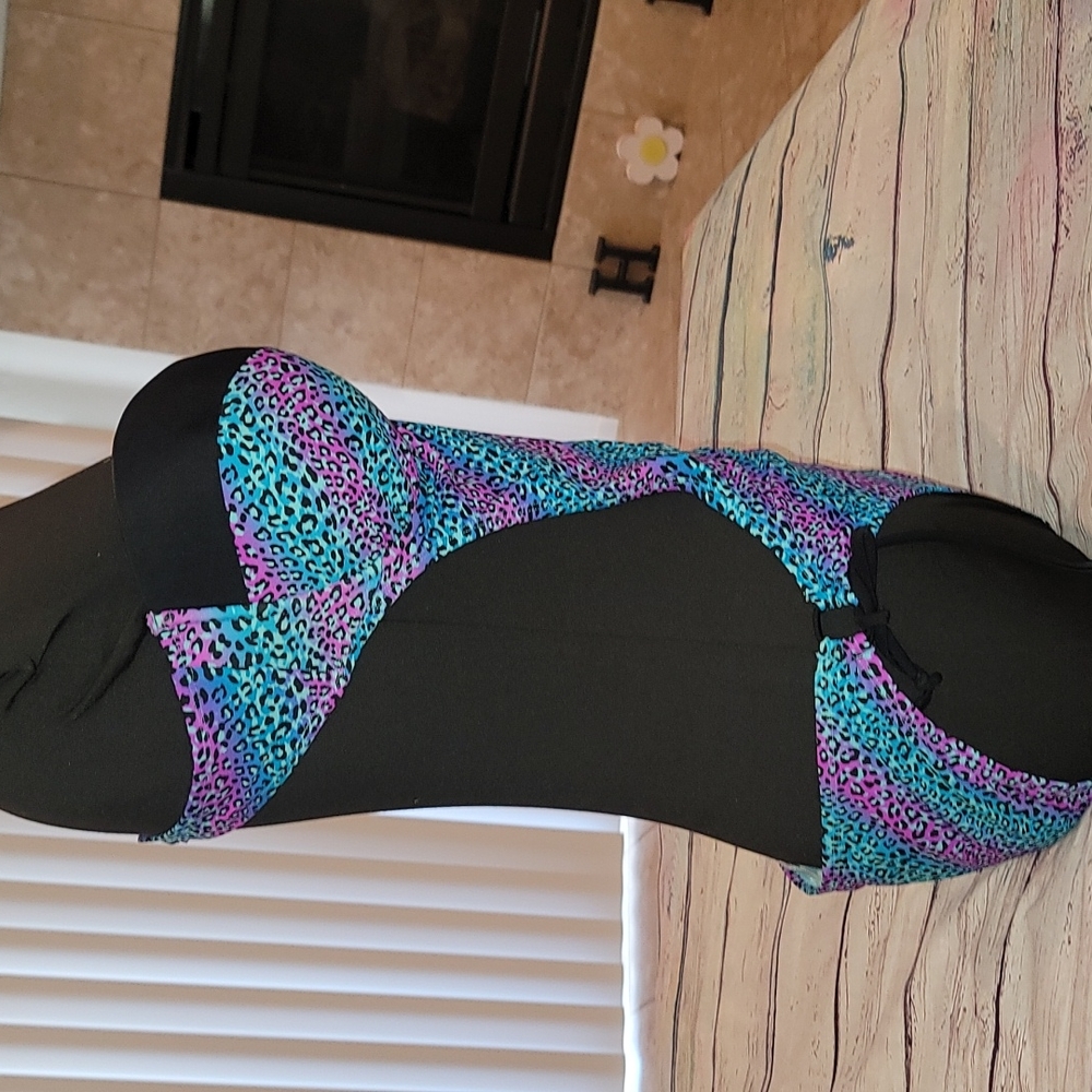 Blue purple leapord monokini - Picture 3 of 8